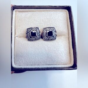 Stainless Steel Agate Cuff Links w/ 18k gold accents